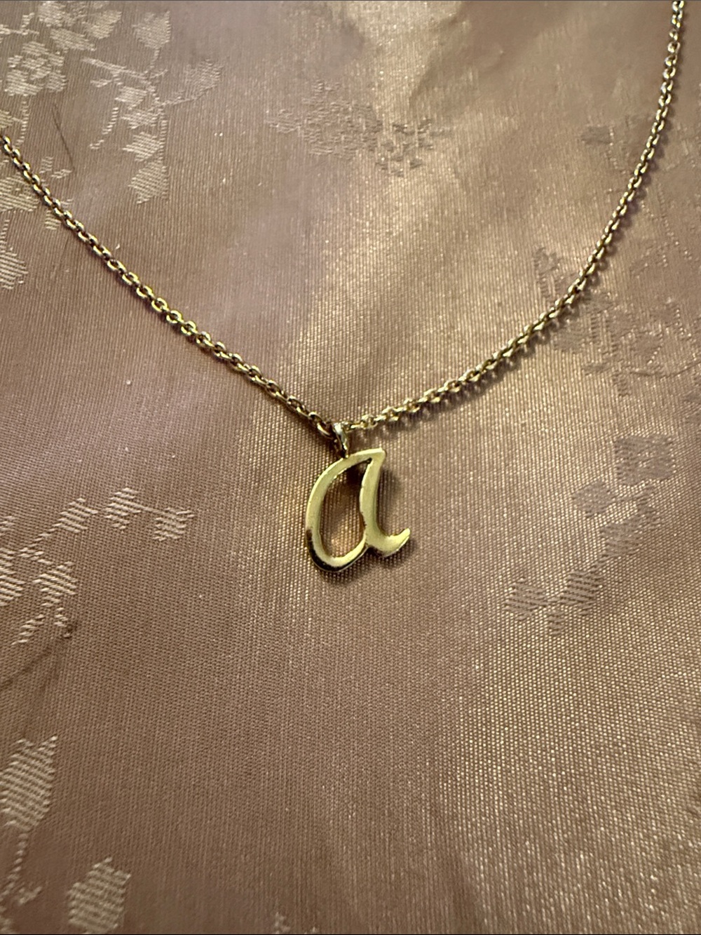 Gold plated sterling silver Initial 'a' ankle bracelet